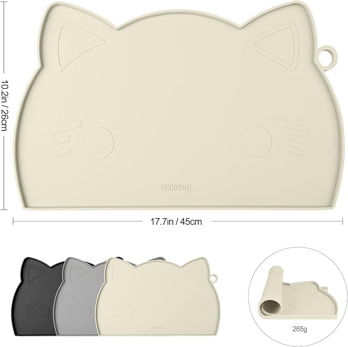 Coomazy Cat & Dog Feeding Mat, Thicker Non-Slip Silicone Mat - Image 2