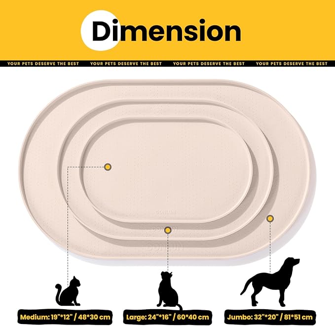 Dog Food Mat, Raised Edges Pet Food Mats - Image 4