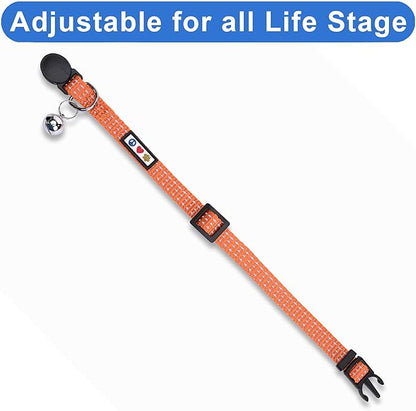 Pawtitas Reflective Orange Cat Collar - Image 5