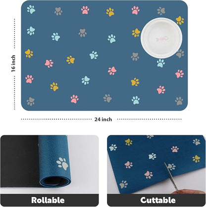 Cat Food Mat Absorbent Dog Mat for Food and Water Non Slip Quick Dry Dog Bowl - Image 5