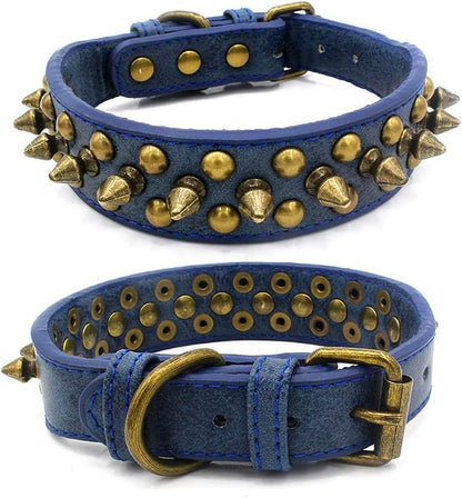Spiked Dog Collar Soft Pu Leather Mushrooms Rivet Spike Studded Puppy by Unknown