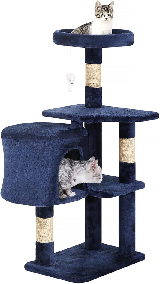 BestPet | 36" Cat Tree Tower | Navy Blue | Sturdy Multi-Level Cat Tree by BestPet