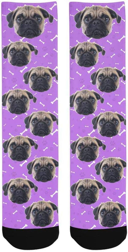 Custom Face Socks, Personalized Dog Lover Pet Photo Picture on Socks Unisex - Image 3