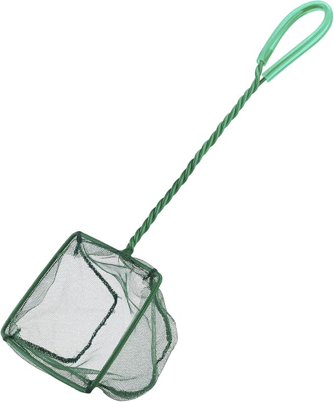 Pawfly Aquarium Fish Net with Braided Metal Handle Square Net with Soft Fine by Pawfly