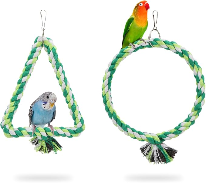 Wontee Bird Swing Bird Rope Perch Parrot Climbing Stand by Wontee