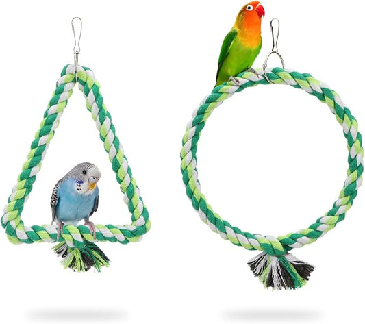 Wontee Bird Swing Bird Rope Perch Parrot Climbing Stand by Wontee
