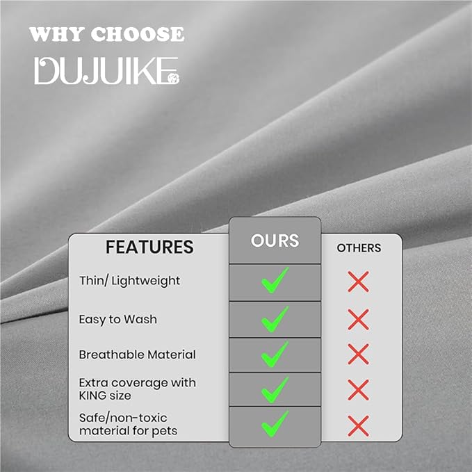DUJUIKE Waterproof Bed Cover for Dog and Cats, Pet Hair Resistant Bed Sheet - Image 4