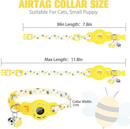 BINGPET AirTag Cat Collar with Bells, Upgraded Safety Elastic Cat Collar with - Image 2
