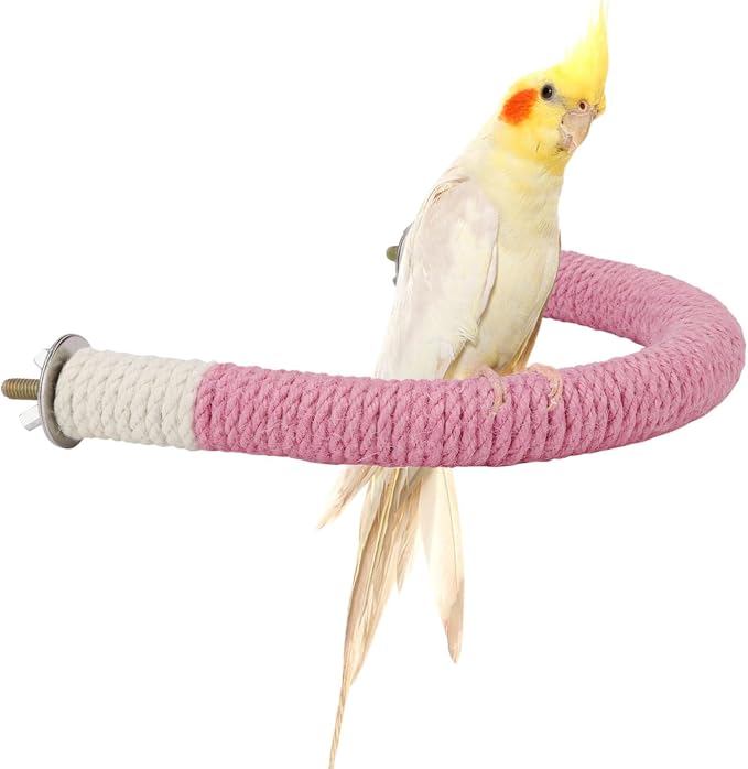 Hypeety Bird Perches Parrot U Shape Natural Wood Hemp Rope Stand Perch Bird by Hypeety