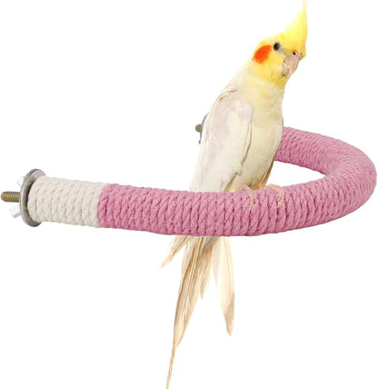Hypeety Bird Perches Parrot U Shape Natural Wood Hemp Rope Stand Perch Bird by Hypeety