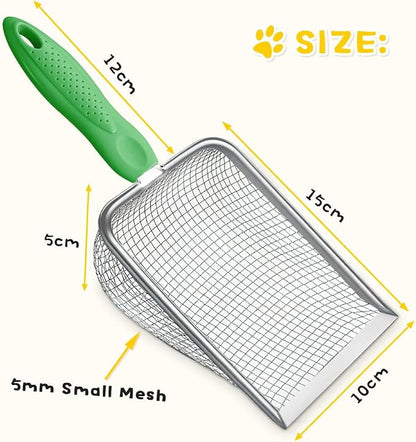 Metal Cat Litter Scoop, Sturdy Litter Cleaner Corner Shovel, Stainless Steel - Image 3