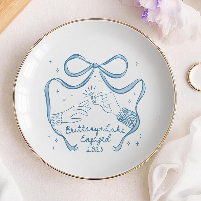 Custom Engaged Ring Dish by Anniversaree