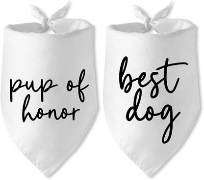 Wedding Gifts pup of Honor Best Dog Bandana Pet Scarf Wedding Photo Prop Pet by JAmuruwt