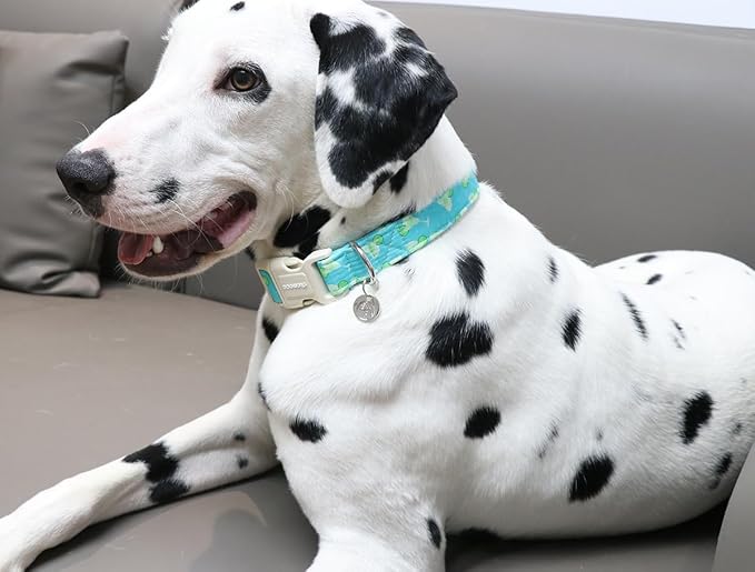 DOGWONG Cotton Dog Collar, Spring Summer Dog Collar Durable Soft Natural Fabric - Image 4