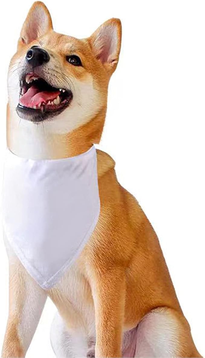 24 Pieces Sublimation Pet Bandanas White Heat Transfer Triangle Dog Scarf Blank - Image 5