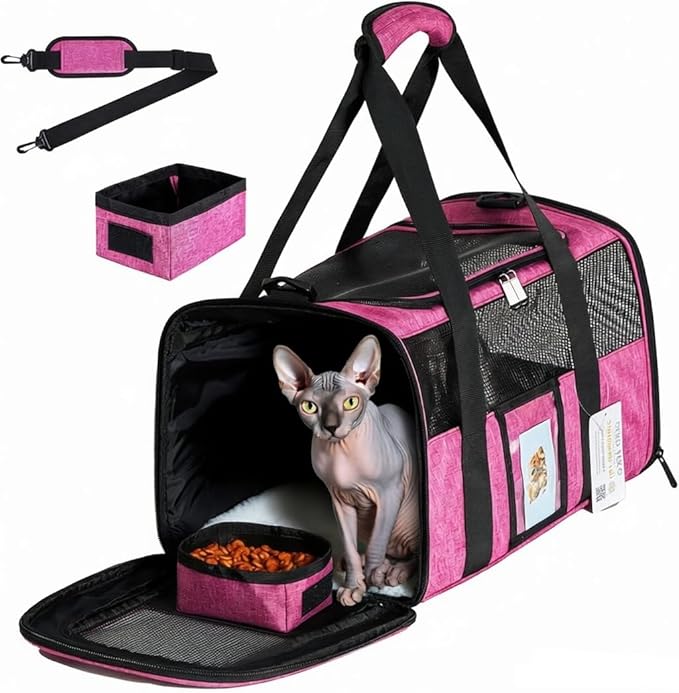 Airline Approved Cat Carrier, Soft-Sided Pet Travel Carrier by SECLATO