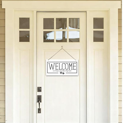 Welcome Sign for Front Door, Welcome Decor Wooden Hanging Sign for Dog Lover - Image 4