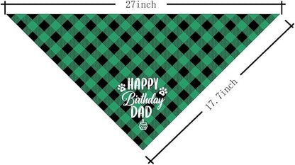 AUII JO DESIGN Dog Bandana, Plaid Geometric Pattern, Comfortable & Breathable - Image 2