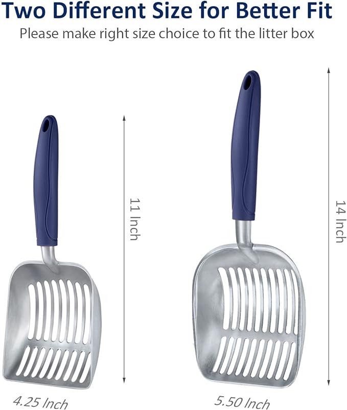 WePet Cat Litter Scoop, Aluminum Alloy Sifter, Kitty Metal Scooper, Deep Shovel - Image 3