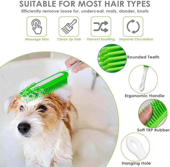 2 Pack Dog Grooming Bath Brush, Premium Soft Silicone Pet Brushes - Image 3