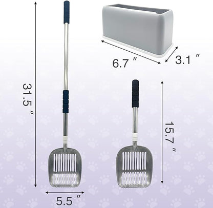 PINVNBY Cat Litter Scooper, Long Handle Litter Sifter Scoop - Image 4