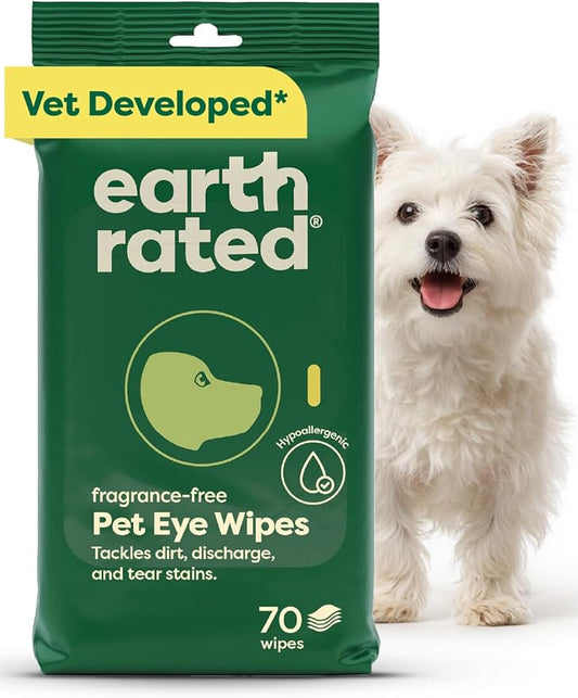 Earth Rated Vet-Developed Dog Eye Wipes, Hypoallergenic Pet Wipes by EarthRated