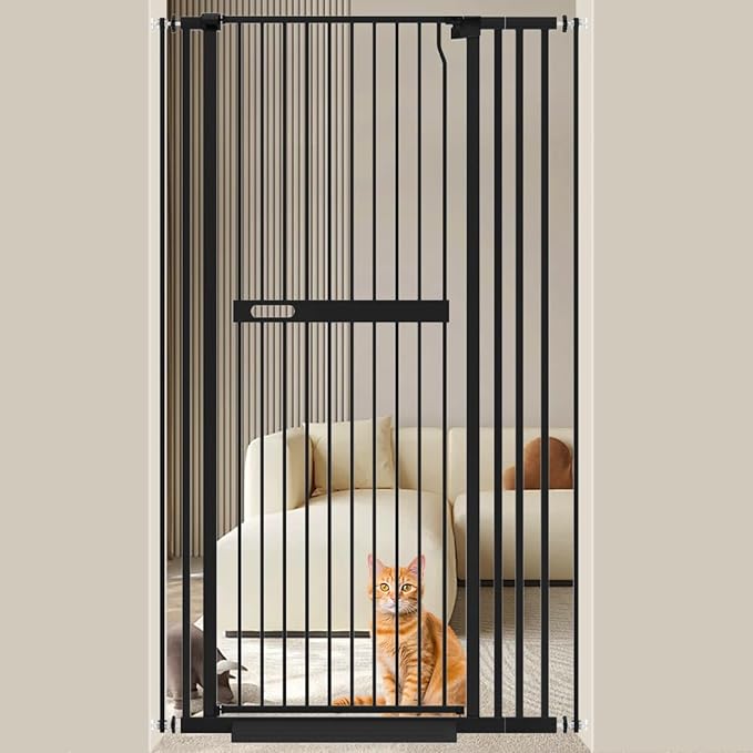 WAOWAO 71" Extra Tall Cat Pet Gate 29.92-37.79" Wide Pressure Mounted Walk by WAOWAOBABYSAFETYPRODUCTS
