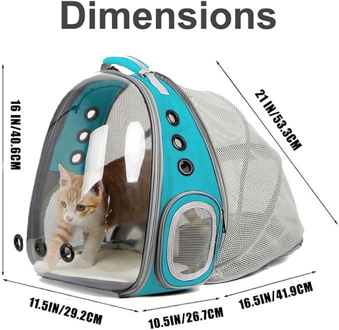 Cat Travel Backpack with Fan, Fit up to 12 lbs, Space Capsule Astronaut Clear - Image 2