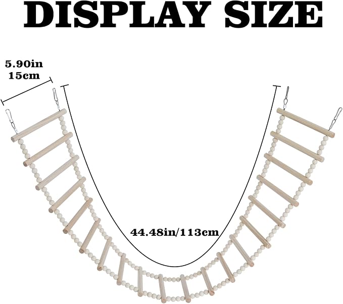 Bird Ladder Bridge, Wooden Pet Hamster Climbing & Swing Toys, Cage Accessories - Image 6
