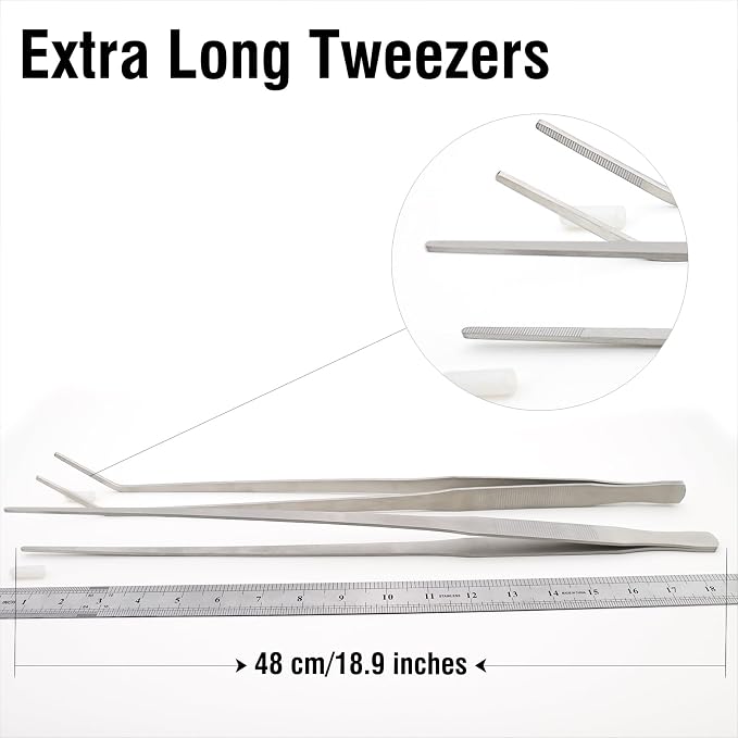 2Pcs 18.9 inch Extra Long Tweezers - Image 2
