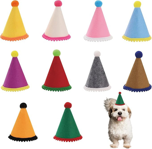 10 Pcs Dog Birthday Hat Set for Small Medium Dogs Cat Puppies, Mini Party Hat by Cellcacn