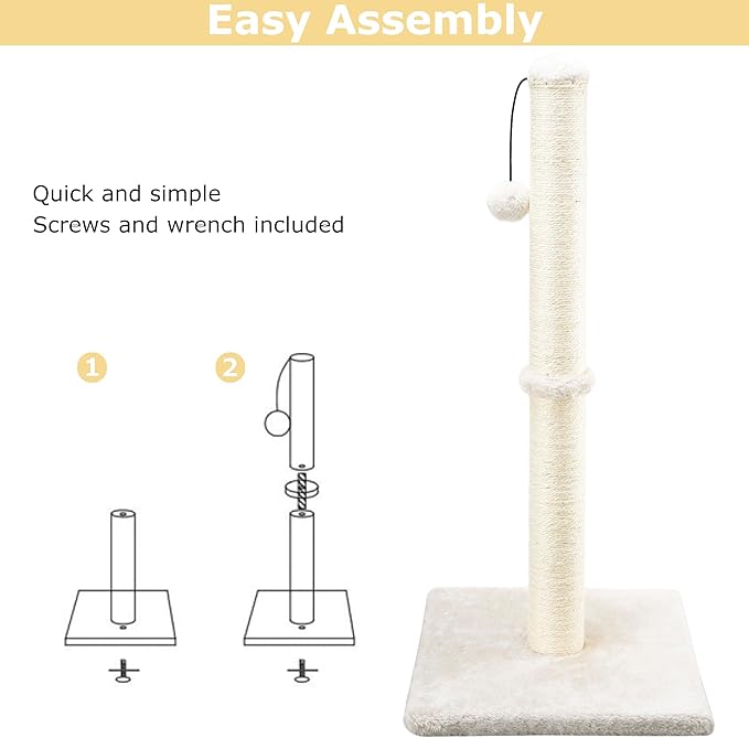 Dimaka 34" Height Tall Cat Scratching Post, Claw Scratcher - Image 5