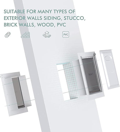 Baboni Pet Door for Wall, Steel Frame and Telescoping Tunnel, Aluminum Lock - Image 5