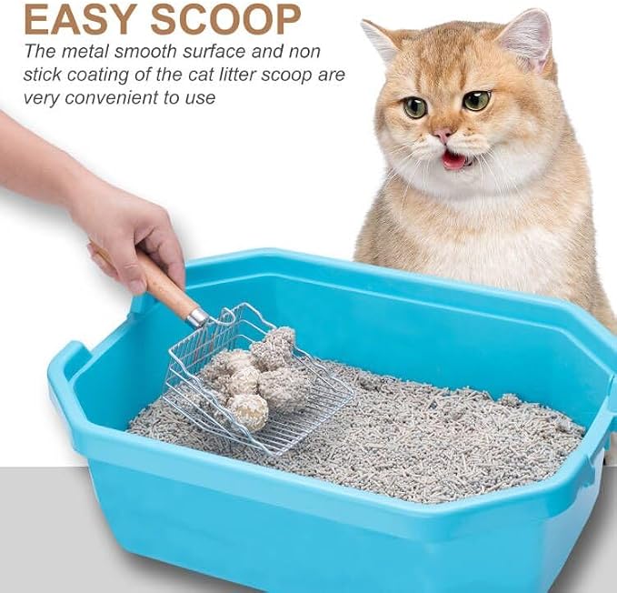 Cat Litter Scoop with Hook and Hole, Stainless Steel - Image 2