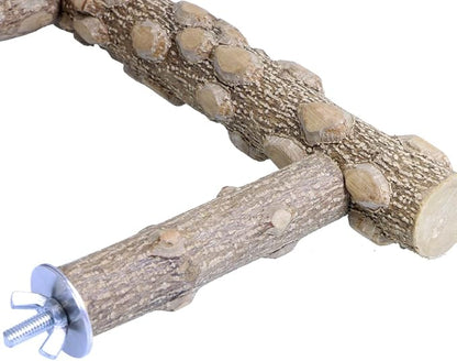 Bird Perch Stand, Bird Cage Top Perch Gym, Natural Wood Parrot Branch - Image 5