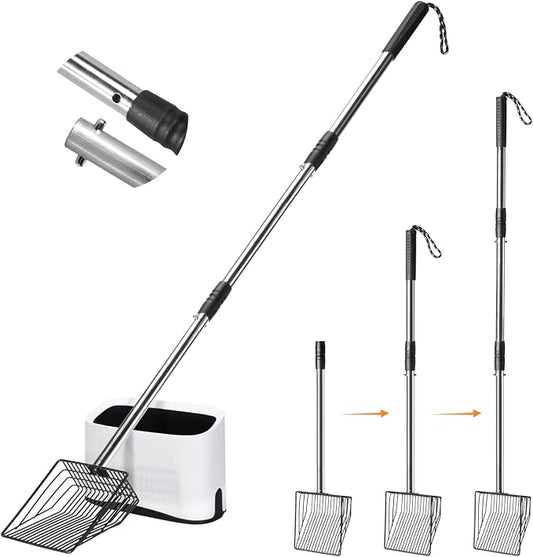 Cat Litter Scoop with Holder 43" Metal Litter Scooper with Stainless Steel Long by PETOCAT