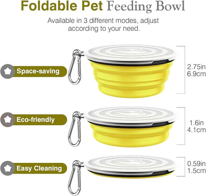 Pawaboo Collapsible Dog Bowls 2 Pack, Silicone Feeding Watering Bowls - Image 5