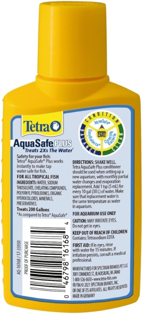 Tetra AquaSafe Plus 3.38 Ounces, Aquarium Water Conditioner And Dechlorinator - Image 2