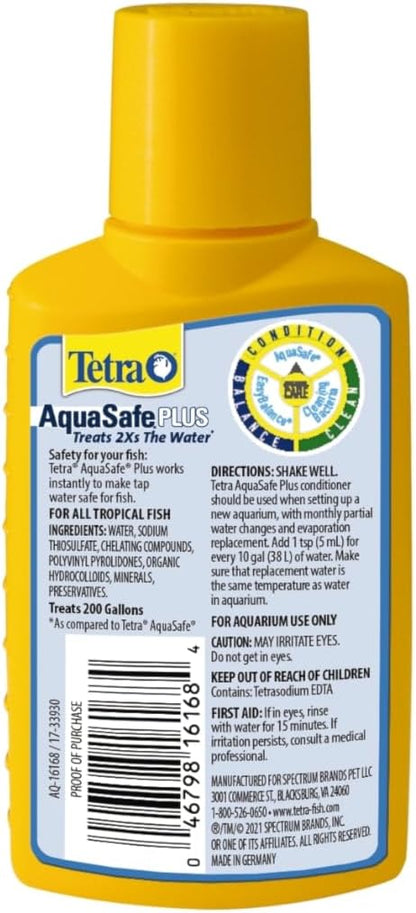 Tetra AquaSafe Plus 3.38 Ounces, Aquarium Water Conditioner And Dechlorinator - Image 2