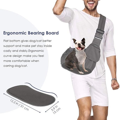 Lukovee Dog Sling Carrier, Hard Bottom Support & Adjustable Soft Padded - Image 2