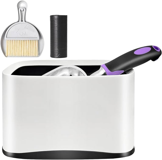 Cat Litter Scooper with Holder, Metal Cat Litter Scoop, Kitty Poop Scooper Stand by Apidgrowth