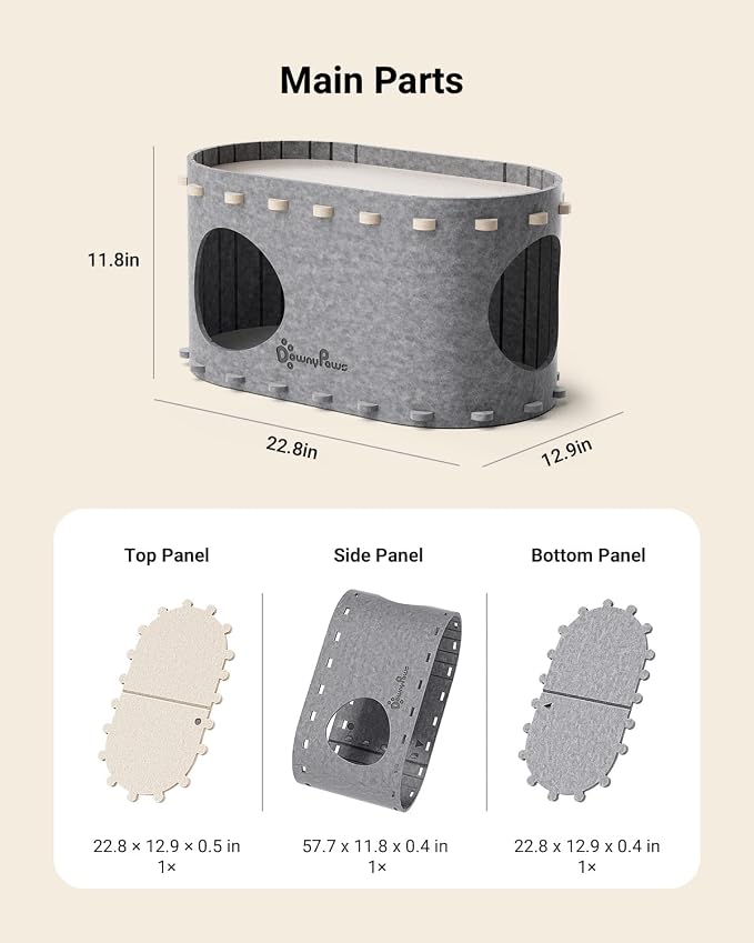 DownyPaws Cat House for Indoor Cats, Cat Bed Cave for Multiple & Large Cats Up - Image 9