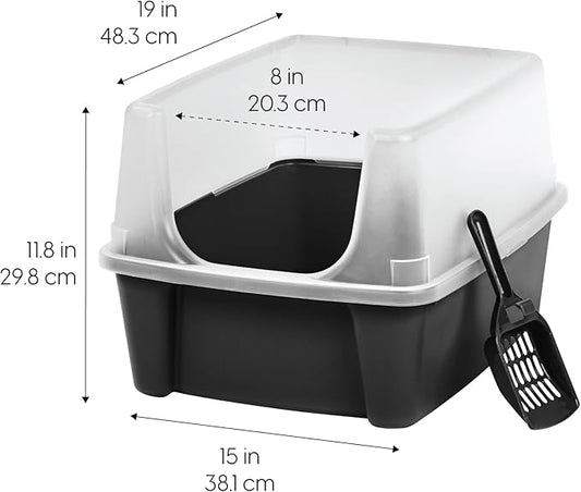 IRIS USA 2 Pack Large Open Top Cat Litter Box - Image 2