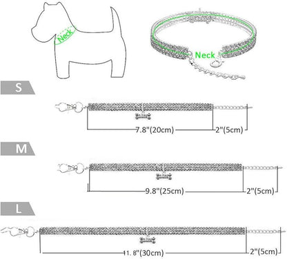 Pet Collar with Diamonds, Adjustable Crystal Diamond Elastic Heart Claw Pendant - Image 2