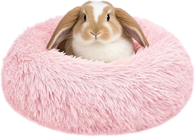 Bunny Rabbit Hideout Bed Small Animal Bedding Donut-Shaped Burrowing Pet Bed by LightUpYourPetsLife