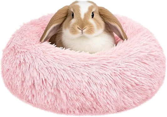 Bunny Rabbit Hideout Bed Small Animal Bedding Donut-Shaped Burrowing Pet Bed by LightUpYourPetsLife