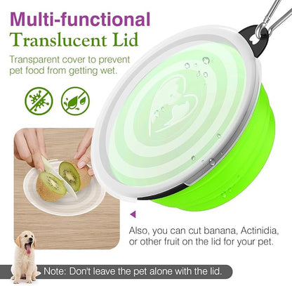 Pawaboo Collapsible Dog Bowls 2 Pack, Silicone Feeding Watering Bowls - Image 2