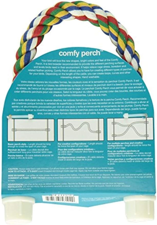 JW Pet Comfy Perch For Birds Flexible Multi-color Rope, Large - Image 7