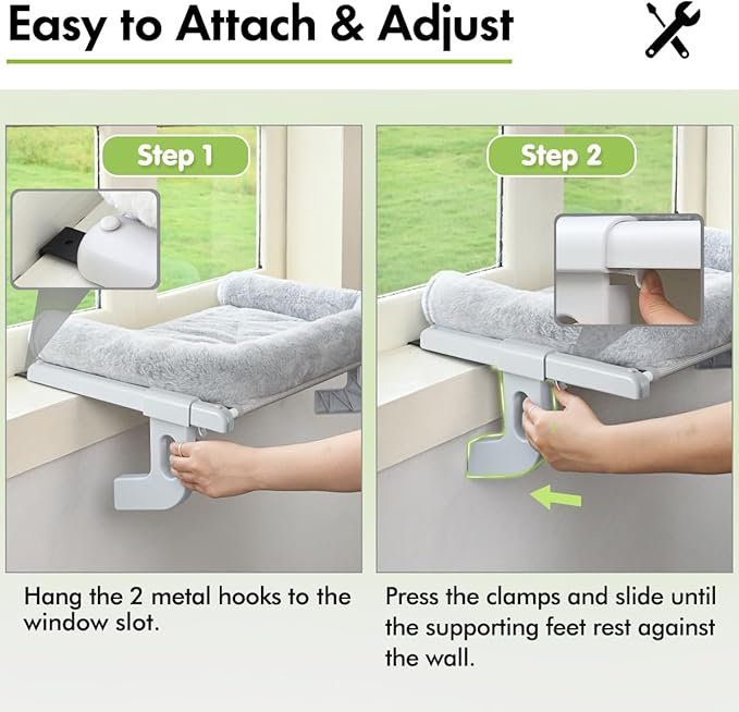 Cat Window Sill Perch with Large Bolster, Pet Hammock Bed - Image 4