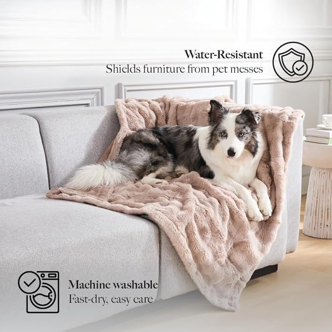 Modern Threads Water-Resistant Faux Rabbit Fur Pet Blanket - Image 2